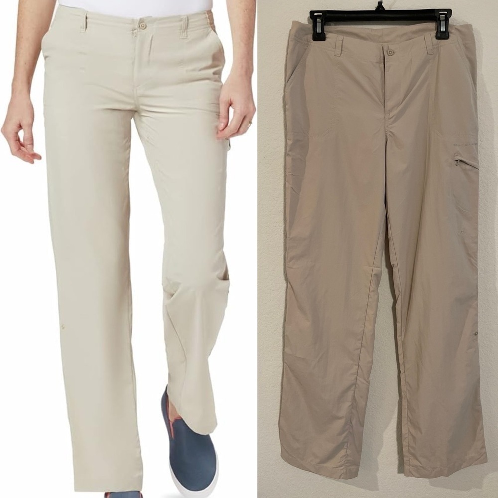 Columbia Women Aruba Cargo Pants Size 8 Tan Utility Outdoor Activewear Gorpcore